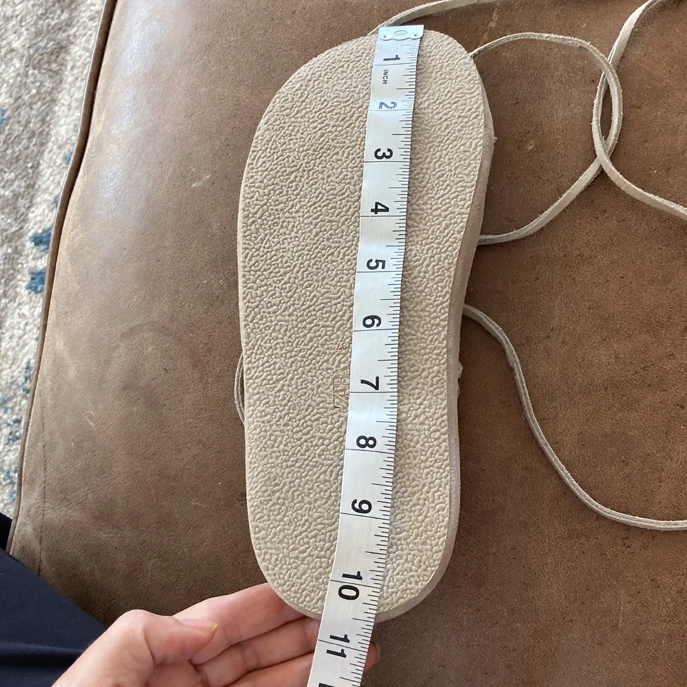 Zara Suede Lace Up Sandals - Picture 8 of 10